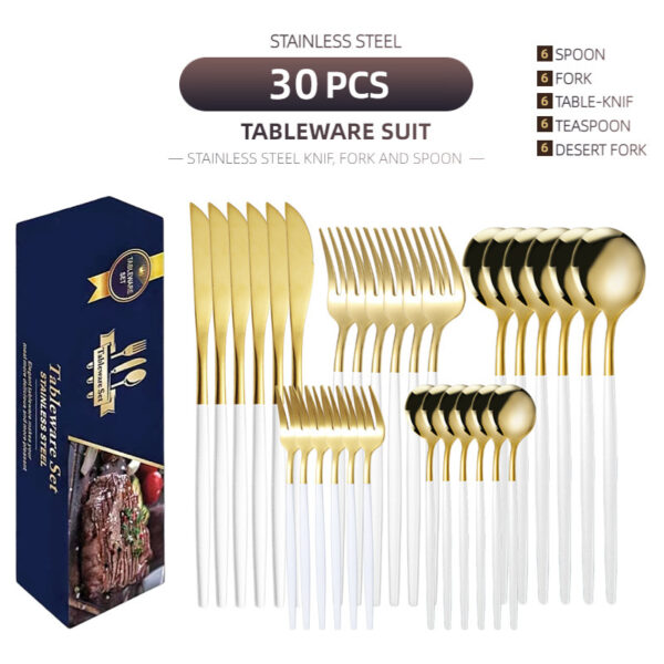 Stainless Steel Knife And Forks 30-piece Tableware Set Suit - Image 9