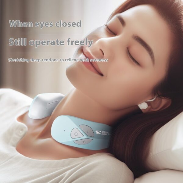 Electric Neck Massager EMS Pulse Rechargeable USB Cervical Traction Therapy Massage Stimulator Pain Relief Heating Function - Image 4