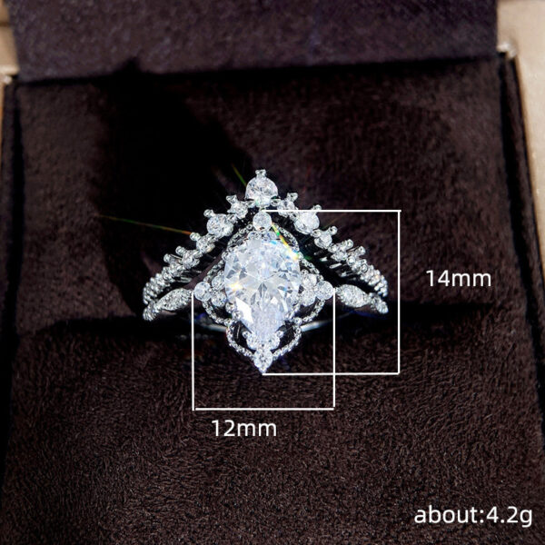 Water Drop Lace Crown Ring Set - Image 5