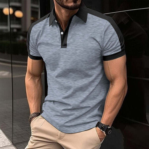 Men's Short Sleeve Business Shirt Summer Casual Polo Shirts - Image 2