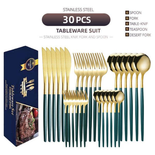 Stainless Steel Knife And Forks 30-piece Tableware Set Suit - Image 8