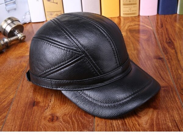 Outdoor Clip Cotton Tape Ear Protection Leather Hat - Image 3