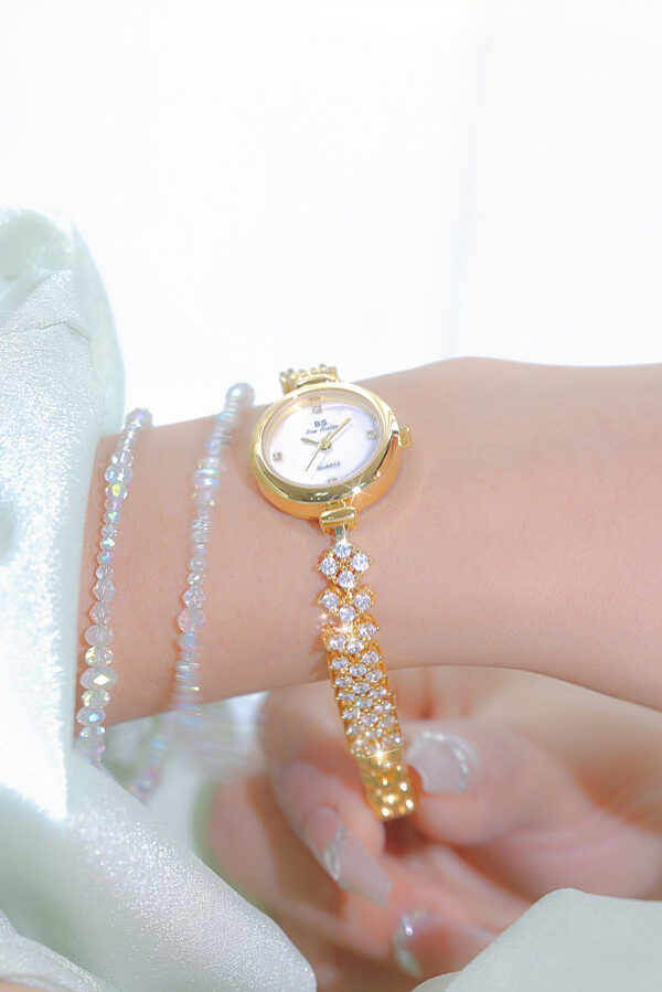 Mermaid Light Luxury Diamond Small Gold And Silver Chain Watch - Image 8