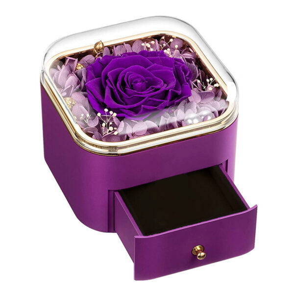 Valentines Day Rose Flower Drawer Jewelry Box Earrings Ring Necklace Storage Valentine's Day Gift Box Romantic Jewelry Packaging Box - Image 9