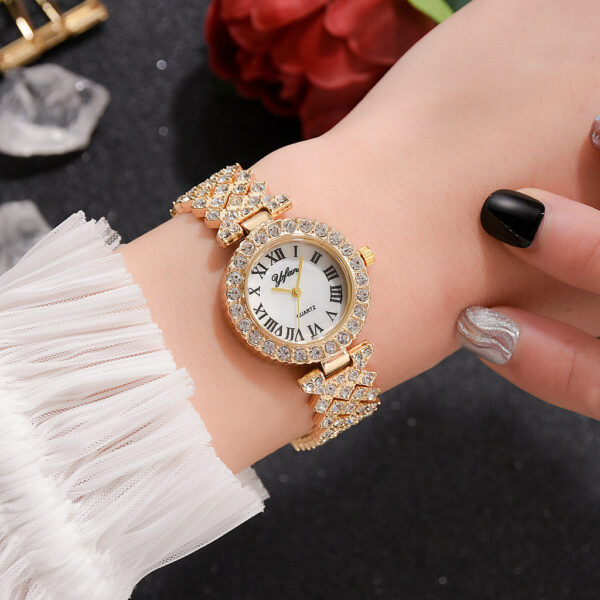 Exquisite Dial And Strap Full Of Diamonds Ancient Roman Scale Women's Watch - Image 2