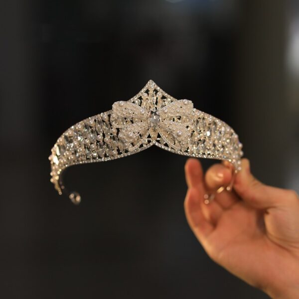 New Wedding Dress Silver Forehead Crown Temperament Luxury Rhinestone Alloy - Image 2