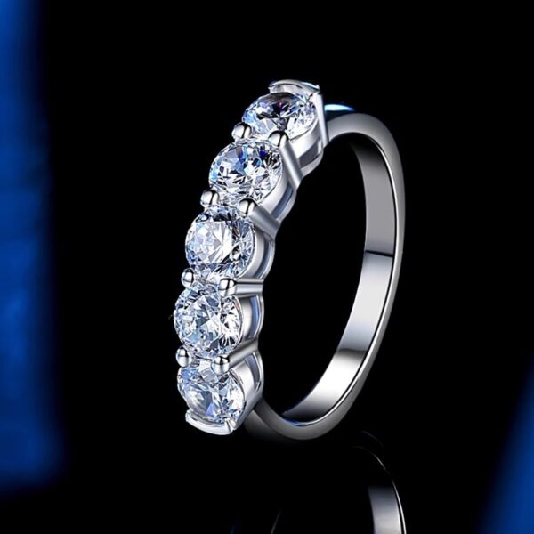 Fashion Personality Silver Moissanite Ring Women - Image 4