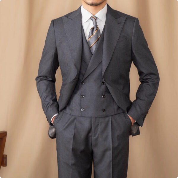 Suit Three-piece Suit Business Pure Color Wool - Image 3