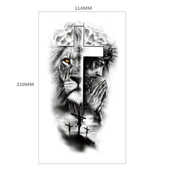 Animal Pattern Tiger Lion Half Arm Water Transfer Imitation Tattoo - Image 6