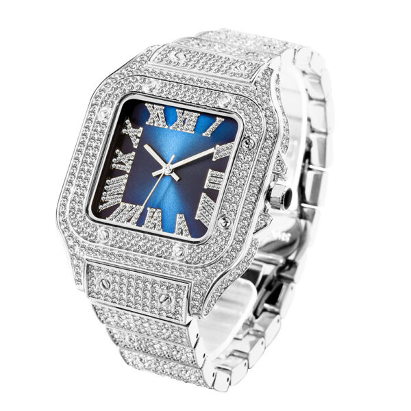 Fashion Hip Hop Diamond Full Diamond Square Men's Watch - Image 5