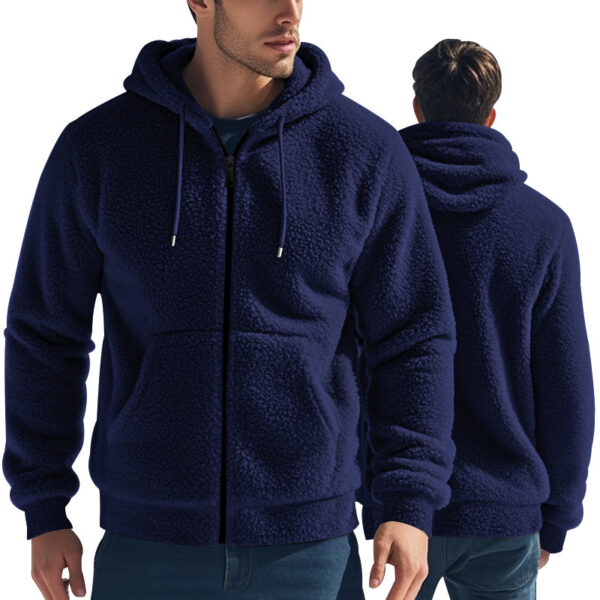 Men's Thickened Warm Double-sided Fleece Jacket Zipper - Image 4