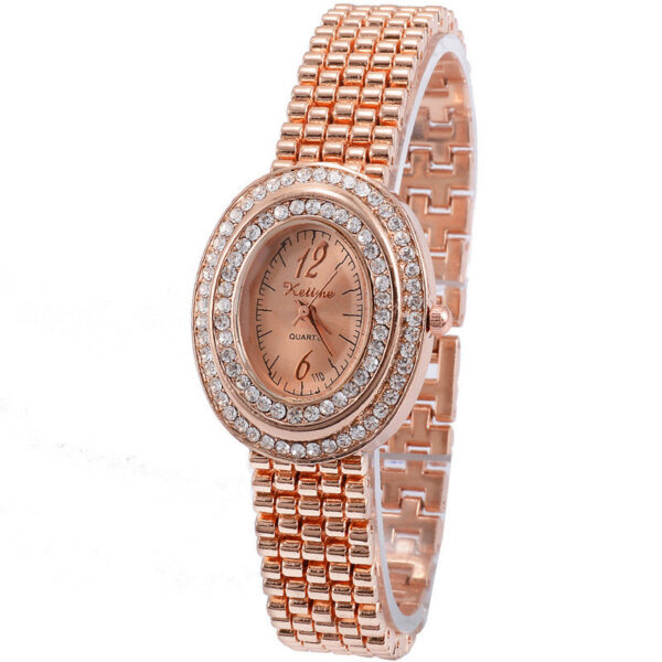 Women's Fashion Casual Oval Dial Diamond Quartz Watch - Image 5