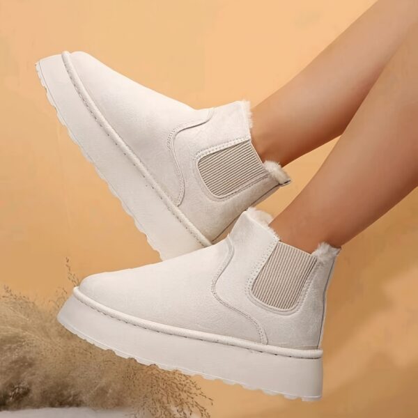 Winter Snow Boots Fashion Flat Thick-soled Cotton Shoes Round Toe Warm Plush Ankle Boot For Women - Image 7