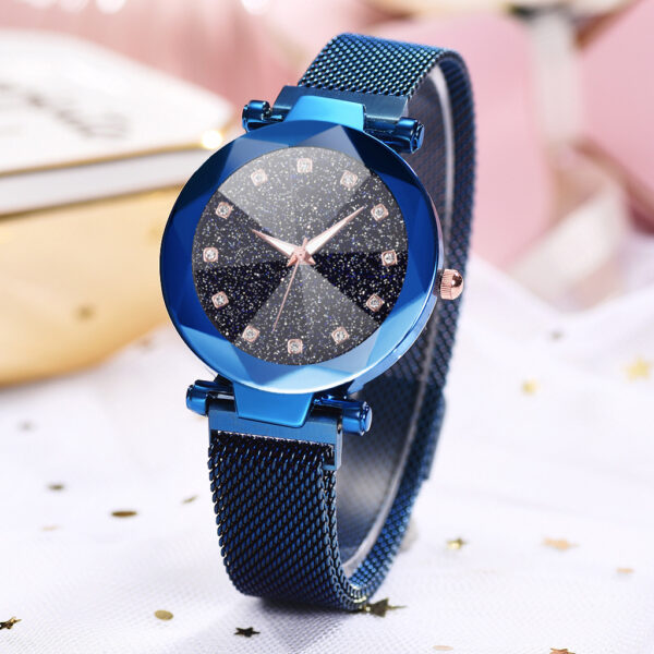 Women's Watch Square Diamond Rhinestone Starry Sky Face Ladies Casual Fashion Watch Set Bracelet Watch - Image 5