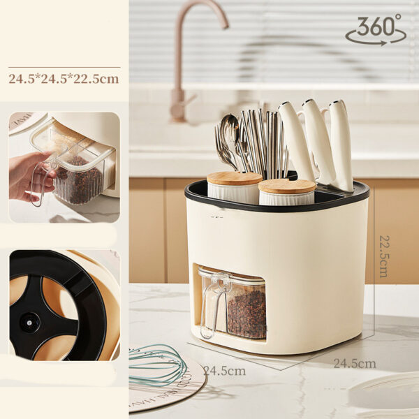 Kitchen Storage Multifunctional Large-capacity Chopstick Spoon Storage Holder Cutlery Knife Fork Kitchen Tools - Image 2