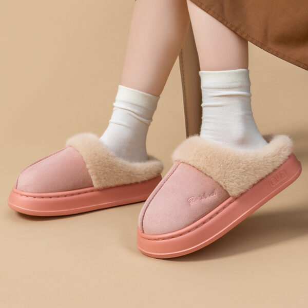 New Winter Cosy Warm Couple Style Concise Fluffy Slippers Women Men Non-slip Soft Slides Indoor Mule Ladies' Home Cotton Shoes - Image 3