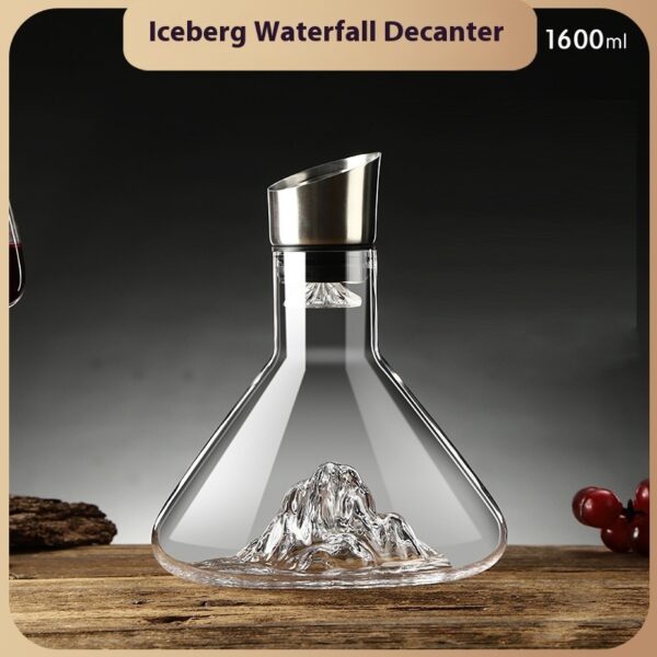 Hot-selling Iceberg Waterfall Wine Decanter Creative Transparent Lead-Free Crystal Glass Wine Dispenser Barware Quick Decanters - Image 9