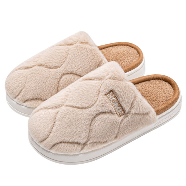 Plush Slippers Winter For Women Indoor Floor Bedroom Home Slipper Warm Solid House Shoes Men Couple - Image 9