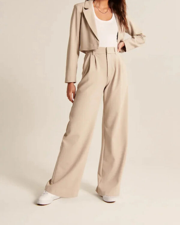 High Waist Straight Trousers With Pockets Wide Leg Casual Pants For Women - Image 8