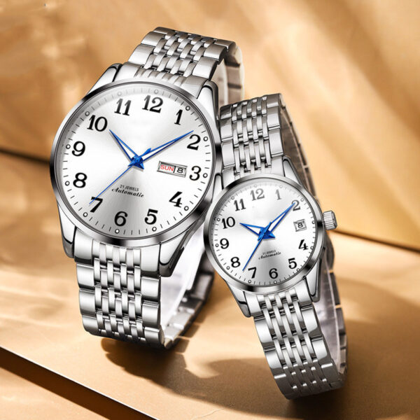 Men's And Women's Fashion Simple Waterproof Luminous Double Calendar Watch - Image 6