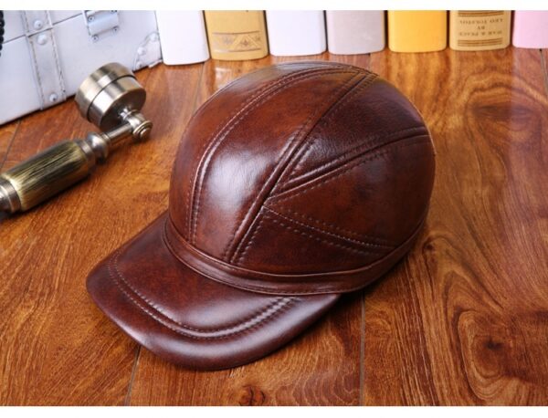 Outdoor Clip Cotton Tape Ear Protection Leather Hat - Image 9