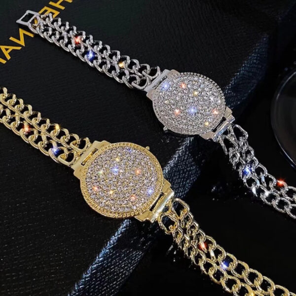 High Sense Light Luxury Full Diamond Watch Bracelet - Image 2