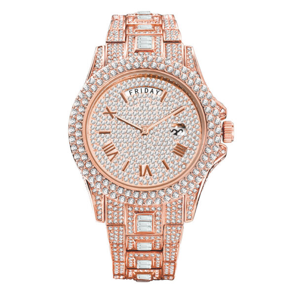 Outside The Watch Fashionable High-end Double Calendar Business Full Diamond Quartz - Image 8