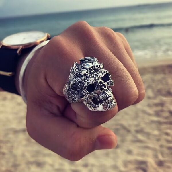 Jewelry Skull Head Ring Male Rock Gothic