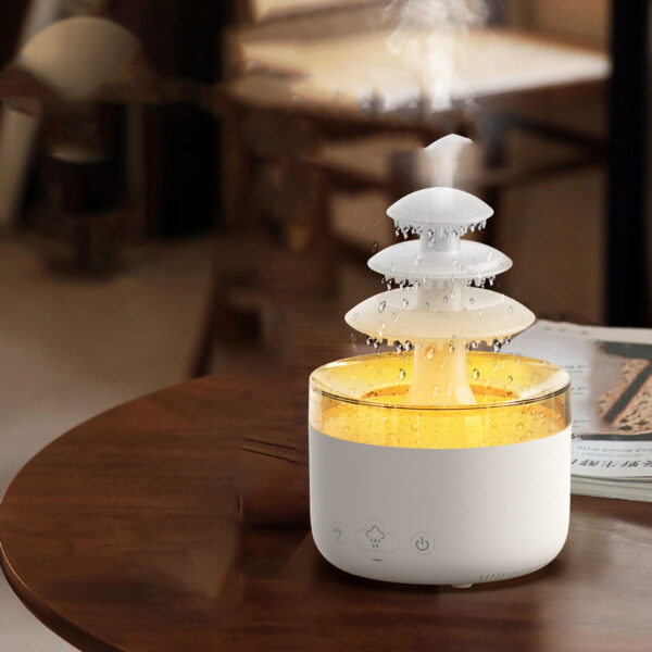 New Cloud Rain Air Humidifier Essential Oil Aromatherapy Diffuser USB Mute Mist Air Humidifier With Colorful Light - Image 4