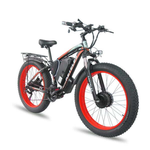 Front And Rear Dual Motor Electric Bicycle 21 Speed Oil Brake Lithium Battery - Image 5