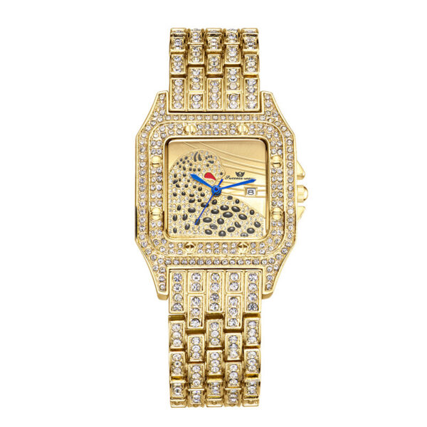 Square Full Star Leopard Diamond Women's Watch Quartz Women's Watch - Image 2