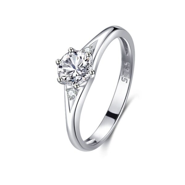 S925 Silver Classic Micro-inlaid Diamond Ring - Image 3