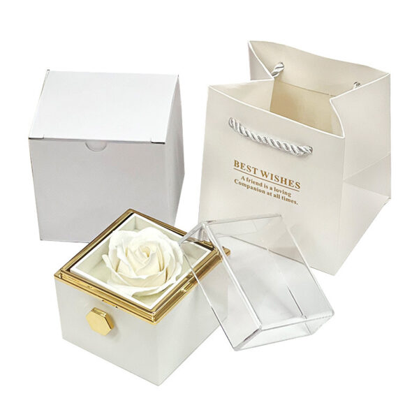 Rotating Soap Flower Rose Gift Box Creative Rotating Rose Jewelry Packaging Box Valentine's Day Gift For Women - Image 8