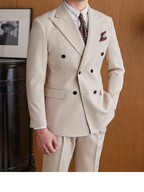 Spring Double Breasted Closure Collar Suit - Image 5