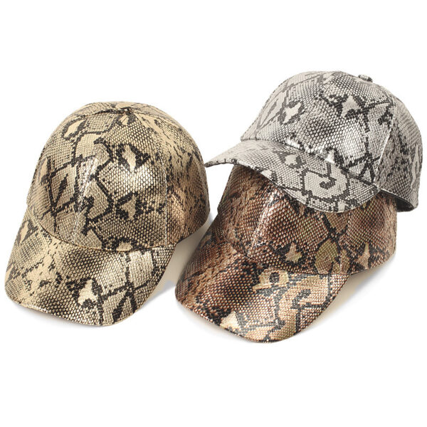 PU Serpentine Baseball Cap Sun-proof Peaked Cap - Image 6