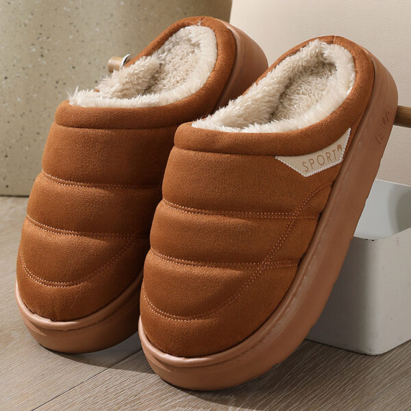 Fashion Solid Plush Slipper Winter Warm Indoor Floor Bedroom Home Slippers For Couple Thick-soled House Shoes Women Men - Image 10