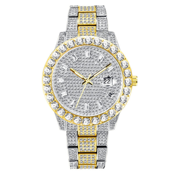 Fashionable Large Dial Full Diamond Watch - Image 2