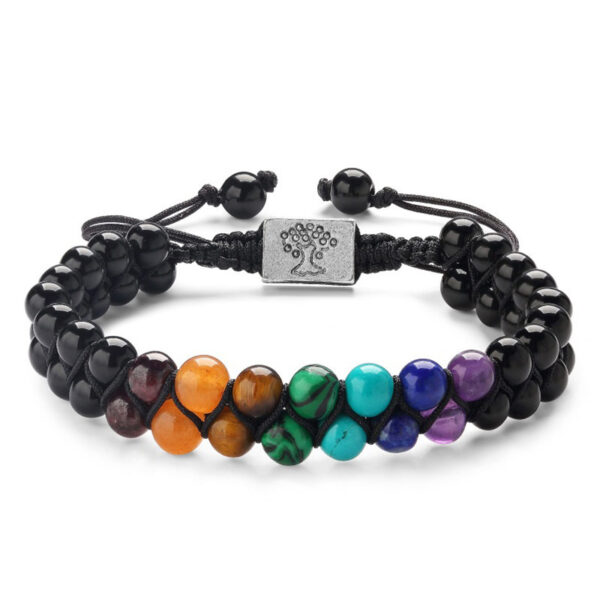 Fashion Jewelry 6mm 7 Chakra Stone Bead Yoga Meditation Bracelet Healing Crystal Double Layer Natural Gemstone Beaded Anxiety Bracelets For Women - Image 5