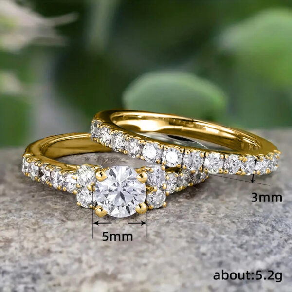 Fashion Simple And Light Luxury Marriage Engagement Proposal Couple Ring - Image 3