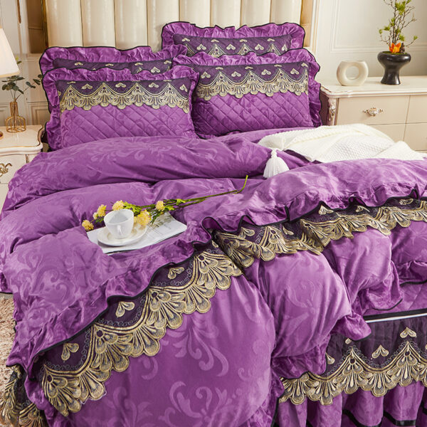 Detachable Bedding Four-piece Duvet Cover Bed Skirt - Image 6