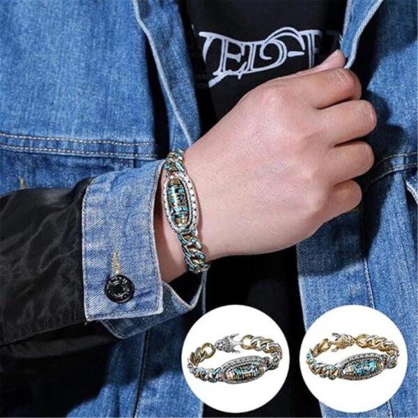 Fashion Jewelry New Men's Bracelet Personality Retro Transfer Rotating Nine Eye Pearl Bracelets High-end Gift - Image 3