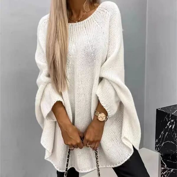 Winter Loose Batwing Sleeve Pullover Sweater Fashion Oversized Knitted Shawl Sweater Tops For Women Clothing - Image 7