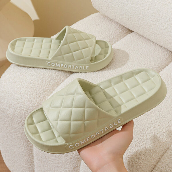 Men's Home Slippers With Plaid Design Soft-soled Silent Indoor Floor Bathing Slippers Women House Shoes Summer - Image 7