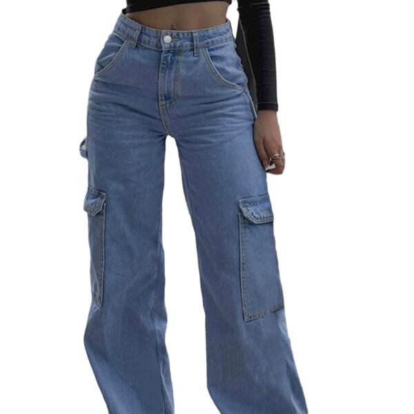 Women's Fashion Personality All-matching Straight Jeans - Image 4