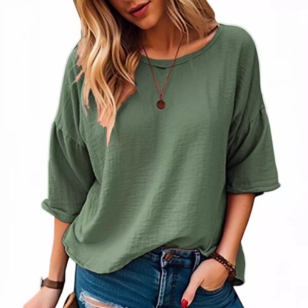 Fashion Women's Wear Comfortable Three-quarter-length-sleeved T-shirt - Image 2