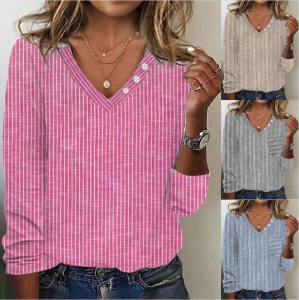 Women's Fashion Striped Casual T-shirt Top