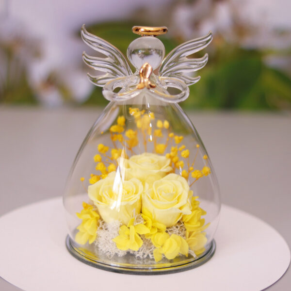 Eternal Flower Gift Box Angel Glass Cover Dried Rose Gift Box For Christmas New Year Valentine's Day Home Decor - Image 5