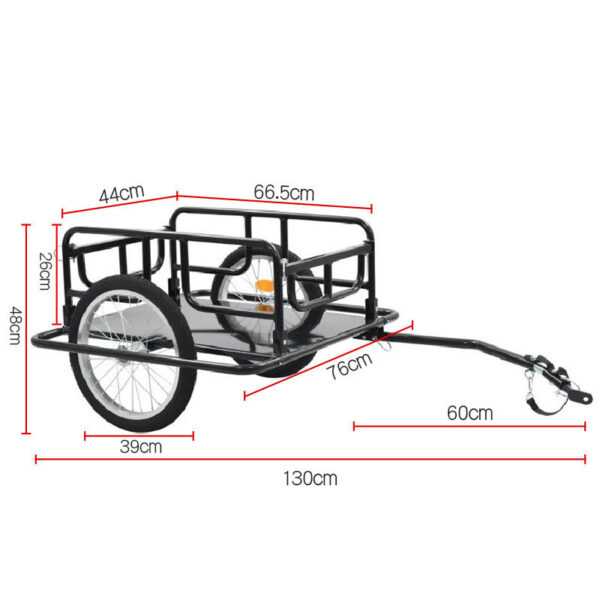 Foldable Cargo Bicycle Trailer Traction Tool Cart - Image 4