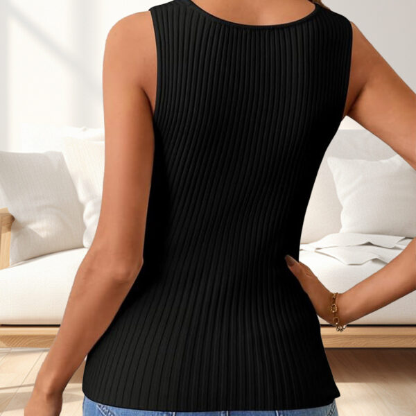 Sleeveless Square Collar Breathable Vest - Image 5