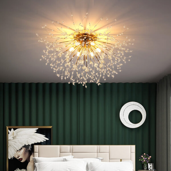 Dandelion Bedroom Crystal Ceiling Lamp - Image 3